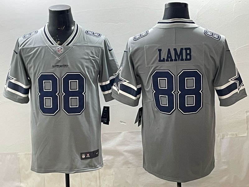 2026 Men Dallas Cowboys #88 Lamb Grey Nike Limited NFL Jersey style 005